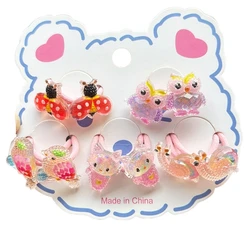 2PCS Cartoon Rabbit Hedgehog Girls Elastic Hair Bands Princess Lovely Hair Accessories Children Hair Ties Baby Headwear