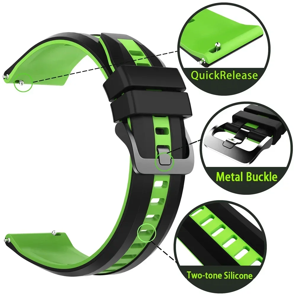 22 مللي متر الرياضة حزام ساعة سيليكون الفرقة ل TicWatch GTW/Pro 3 Ultra/E2/S2/GTH 2/GTX/Pro X/2021 Smartwatch استبدال أساور