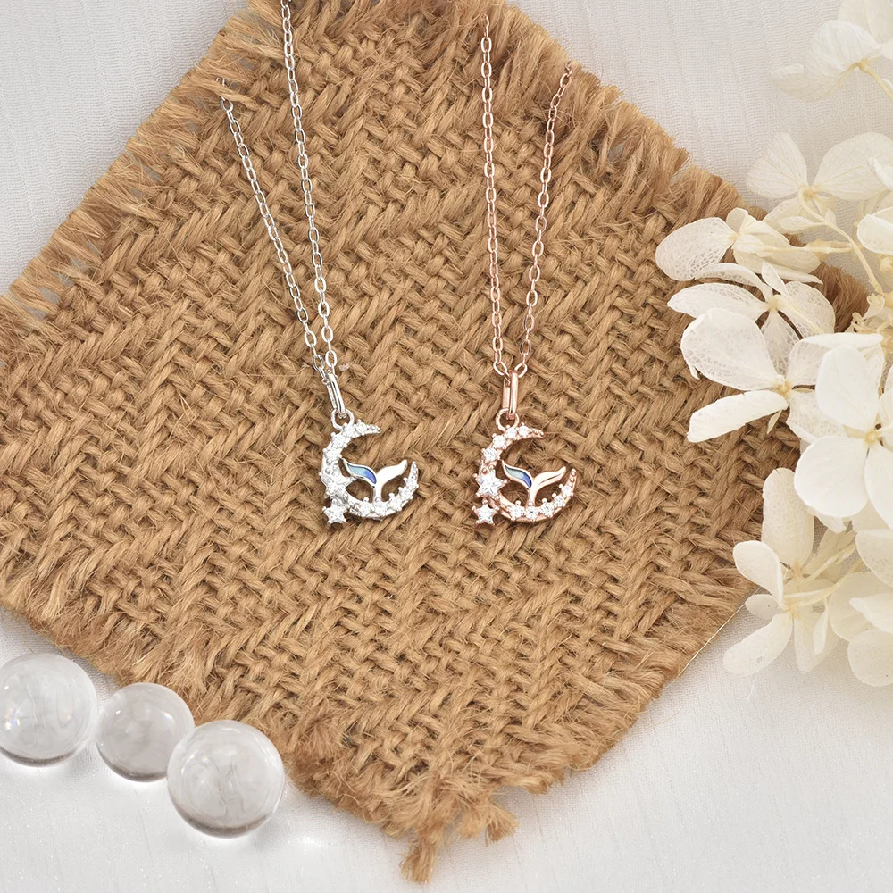 

Korean S925 Sterling Silver Necklace, Zircon Pendant, Light Luxury High-End Women's Silver Jewelry Accessory