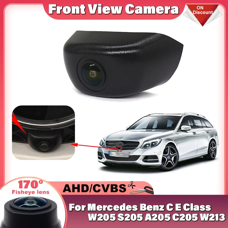 170° HD AHD 1080P Car Front View Grille Camera For Mercedes Benz C E Class W205 S205 A205 C205 W213 Waterproof Night Vision