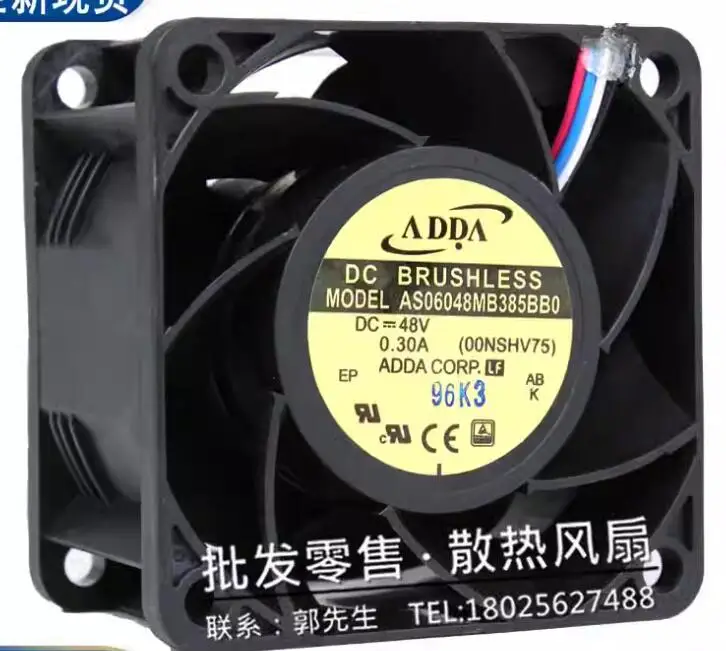 

ADDA AS06048MB385BB0 DC 48V 0.30A 60x60x38mm 4-Wire Server Cooling Fan