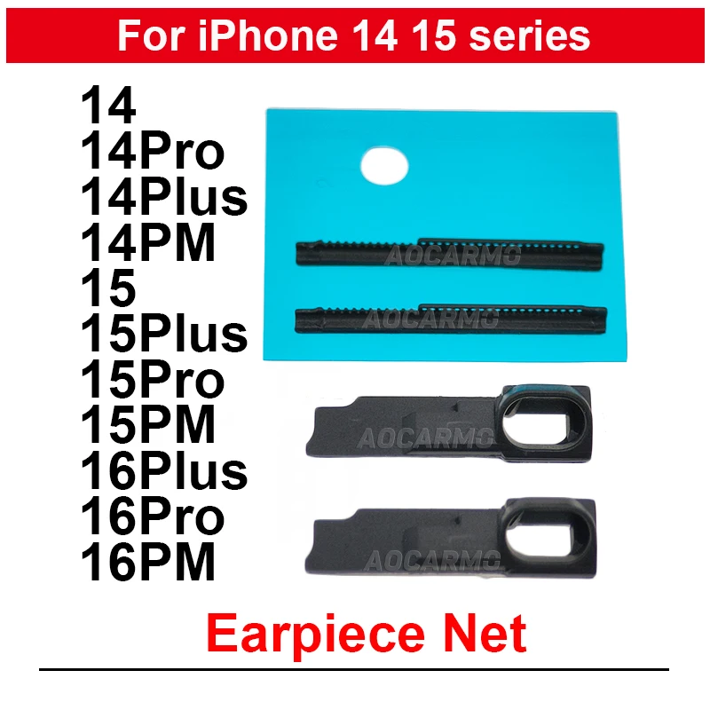 2Pcs Earpiece Net Dust Mesh And Earphone Stand Bracket Replacement Part For iPhone 14 Pro 14Plus 15 16 Plus 16Pro 15Pro Max