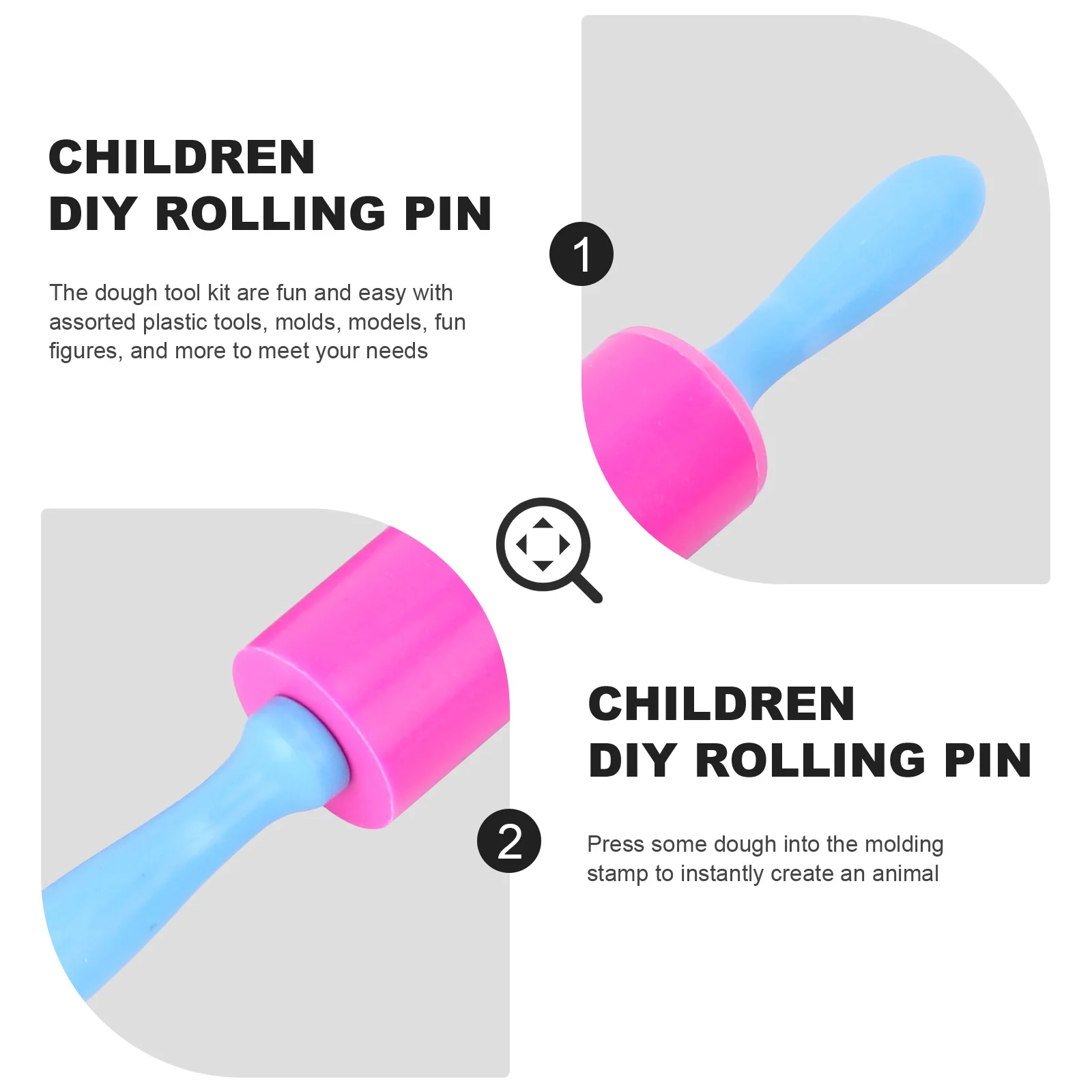 

3pcs Handmade Clay Sticks Diy Tools Set For Kids Easy-Grip Molding Stamps Creative Play Learning Fun Extruder Kit