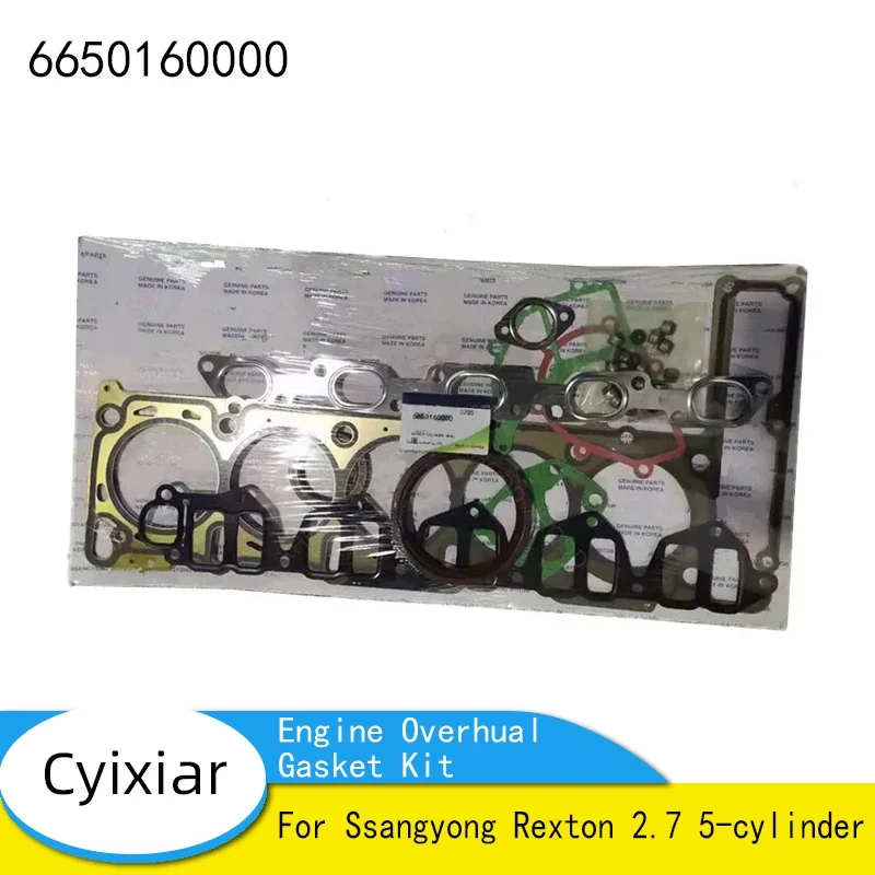 Brand New Genuine Engine Overhual Gasket Kit 6650160000 For Ssangyong Rexton 2.7 5-cylinder 66501-60000