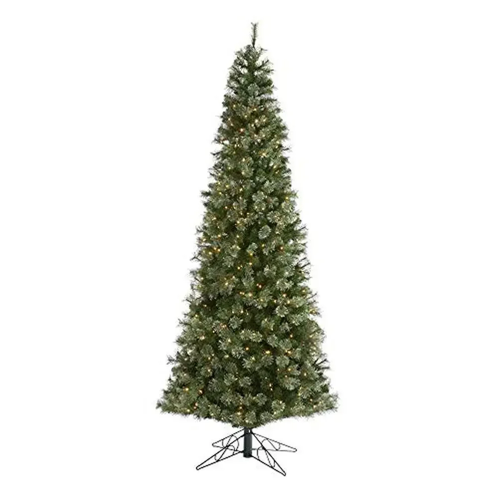 10ft. Slim Cashmere Artificial Christmas Tree with 750 Warm White Lights and 1908 Bendable Branches Seasonal Décor Accent with