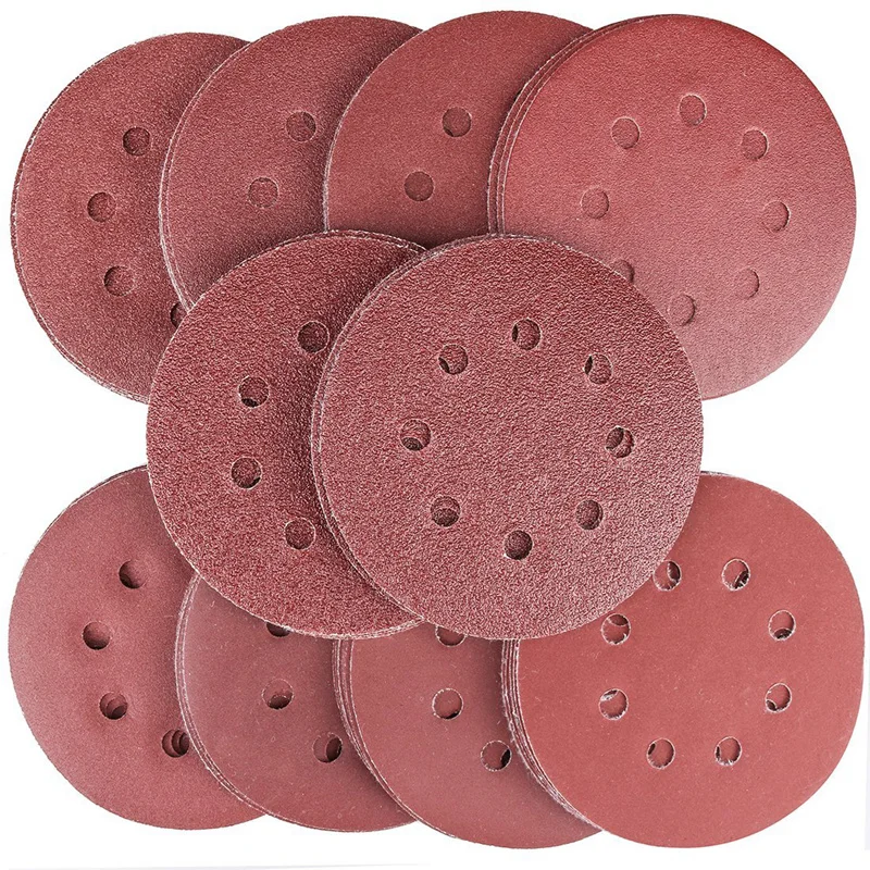 ABGG-80PCS Sanding Discs Pads, 40 60 80 100 120 150 180 240 320 400 Grits 8-Holes Sandpaper Assorted For Random Orbital Sander