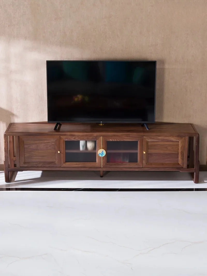 

New Chinese style TV cabinet North American black walnut solid wood living room coffee table