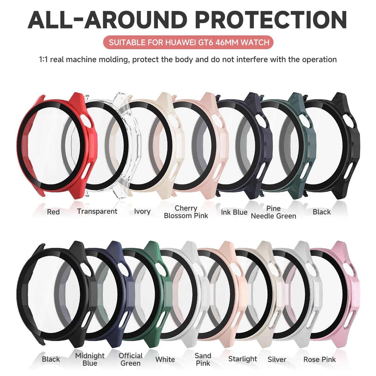 Glas + PC Cover voor Huawei Horloge GT 6 46mm 41mm Case Volledige Dekking Beschermende Bumper voor Huawei GT 6 46mm Case Gereedschap Accessoires