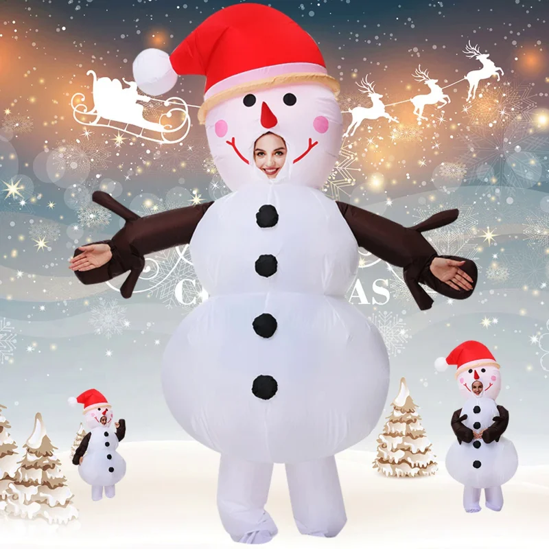 Christmas Tree Snowman Santa Claus Inflatable Costumes Suit Cosplay Fancy Party Dress Halloween Costume For Men Women