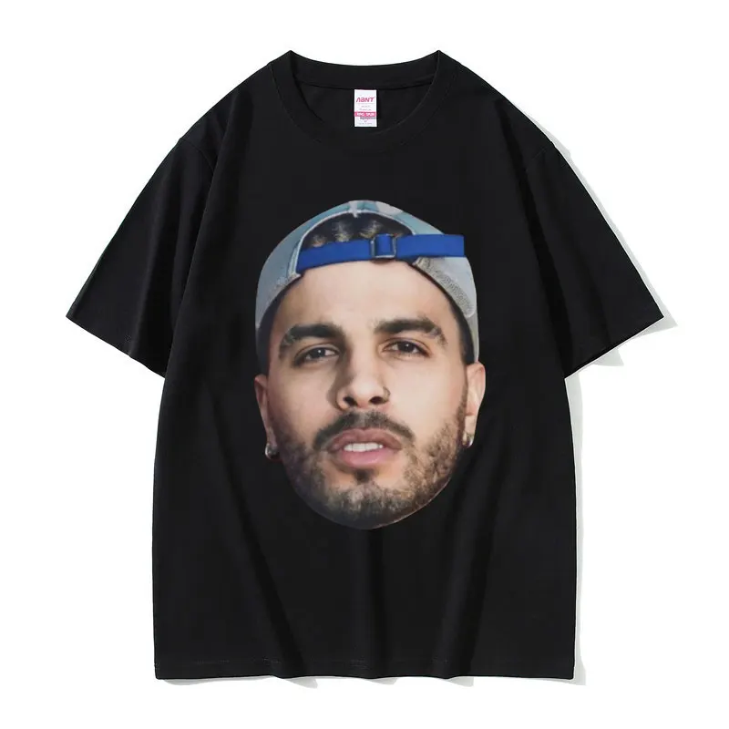 

Rapper Rauw Alejandro Mugshot Print T Shirts Men's Fashion Hip Hop Trend Streetwear Men Women Oversized 100% Pure Cotton T-shirt