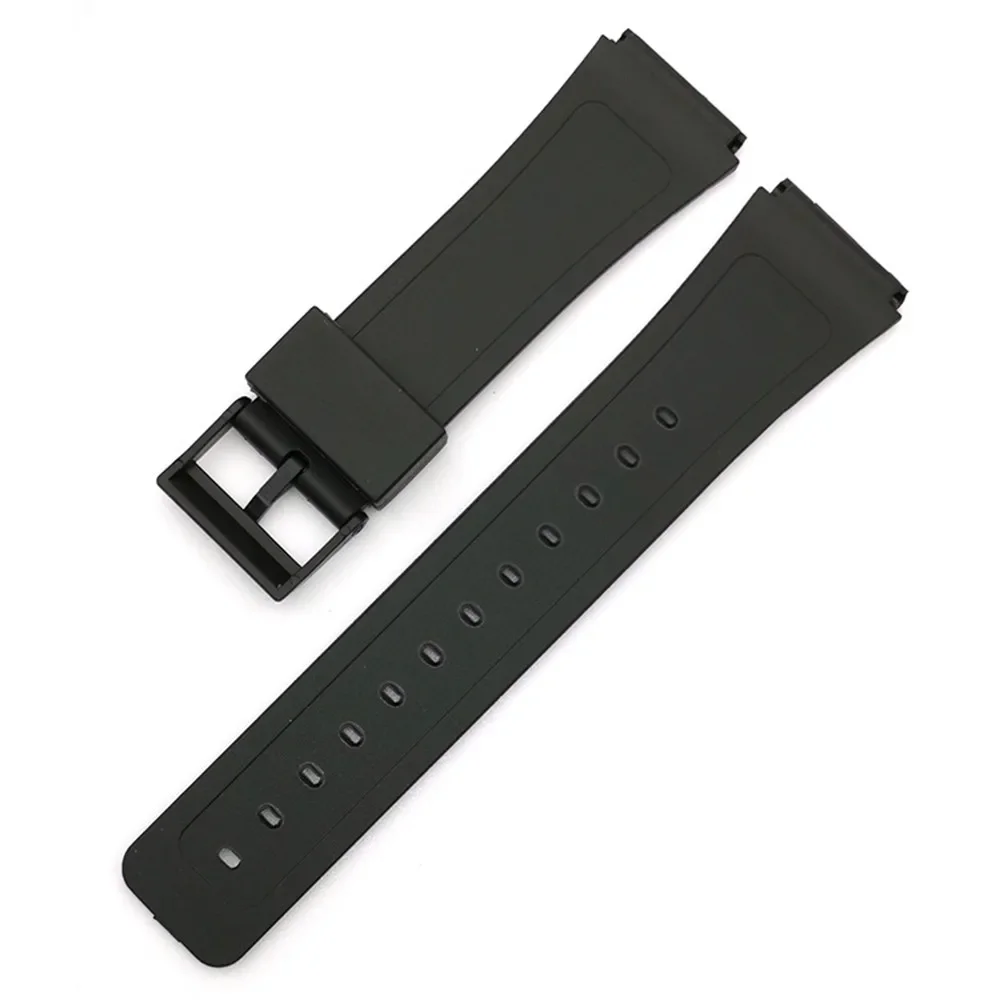 12/14/16/18/20/22mm Resin Silicone Strap Universal Black PU Watch Band for Casio F-91W F-84 F-105/108 A-158/168 AE-1200/1300