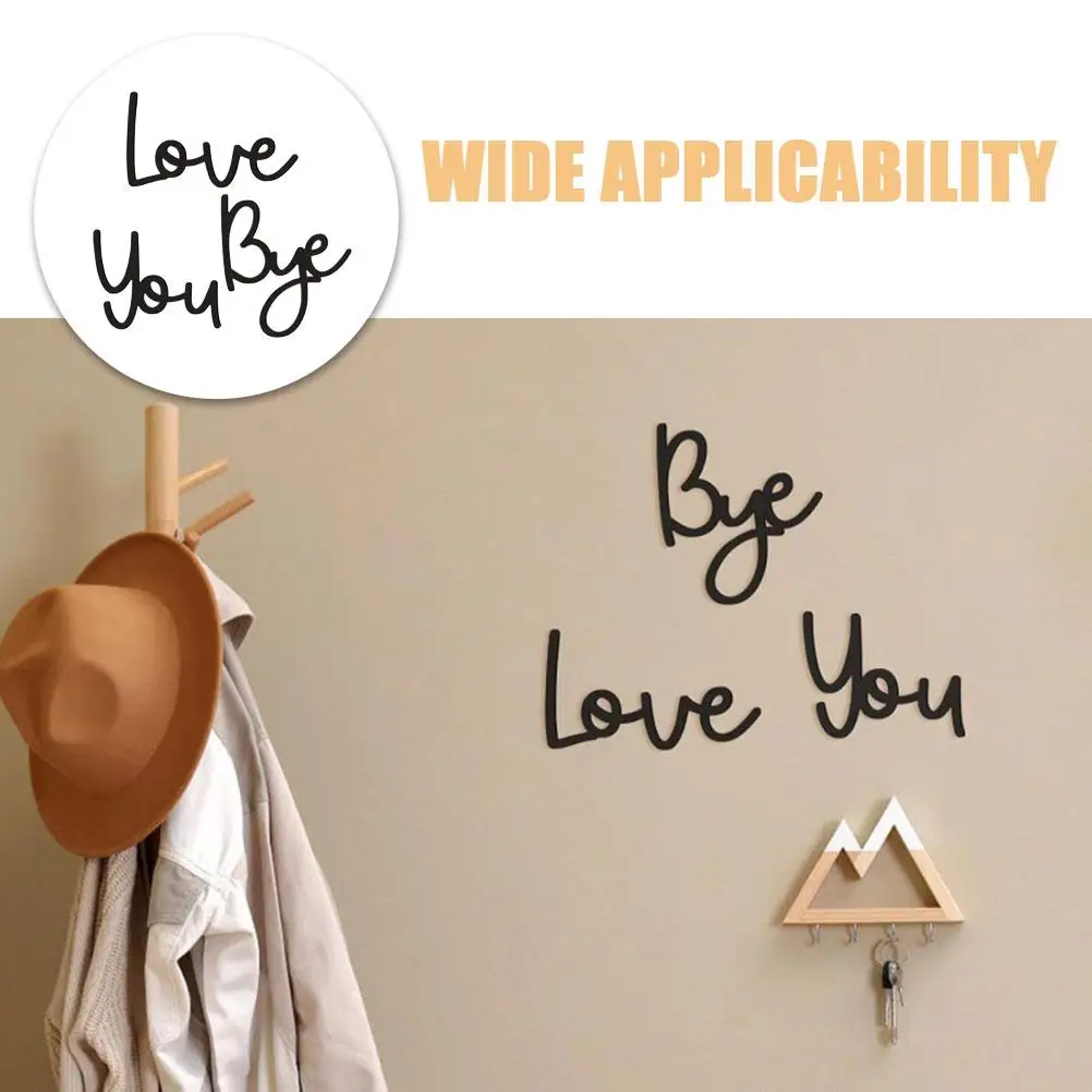 ป้ายไม้ Love You Bye บริษัทไม้แกะสลัก Retro Bohemian Home จี้สําหรับ Home Letter Wall Decor ห้องนอนจี้