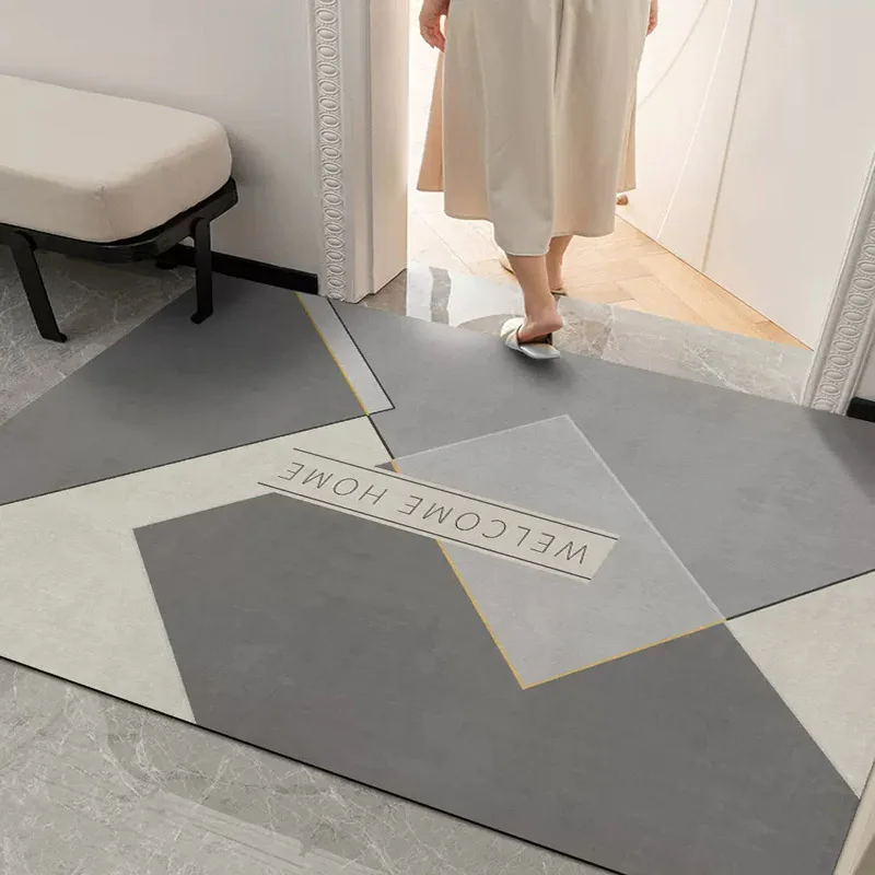 PVC Entry Door Floor Mat Kitchen Waterproof and Oil-proof Carpets Bathroom Non-slip Carpet Large Area Balcony Rugs Easy To Clean