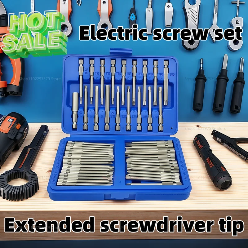 50/36 Pcs 75mm Extra Long Magnetic Screwdriver Bit Set Security Torx Star Hex Spline Driver Kit for Professional Home Repair