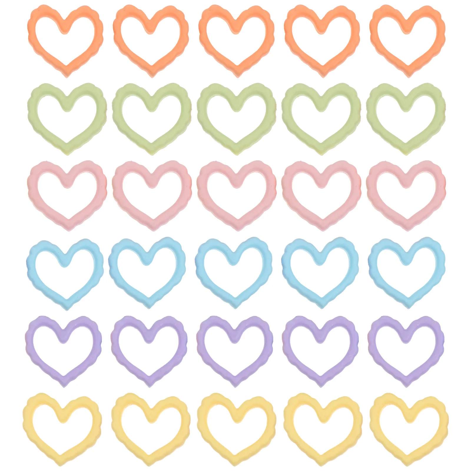 25 قطعة جراب هاتف على شكل قلب مجوف مادة إكسسوارات يدوية ذاتية الصنع زخرفة بلاستيكية لغطاء الهاتف طقم صنع المجوهرات #5