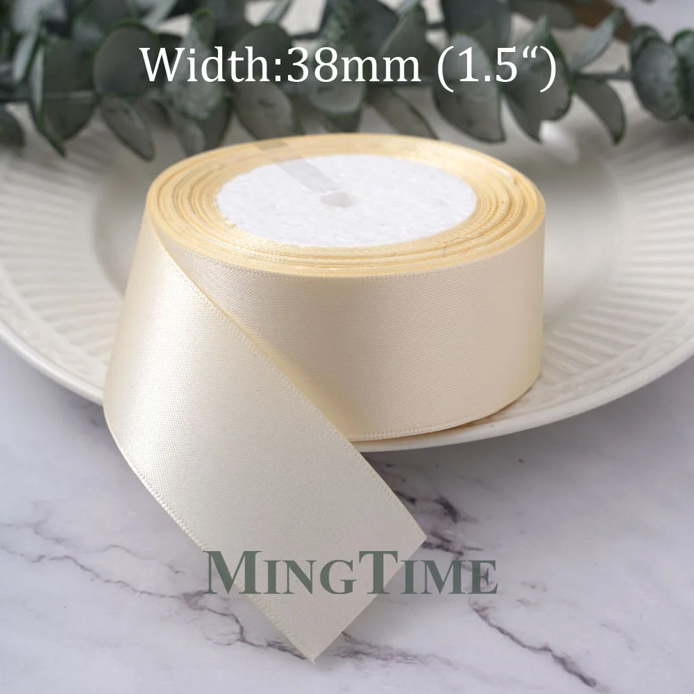 Beige Satin Ribbon 25yards 6mm 10mm 15mm 25mm 38mm 50mm Sash Gift Bow Handmade DIY Craft Wedding Party Supply Decoration