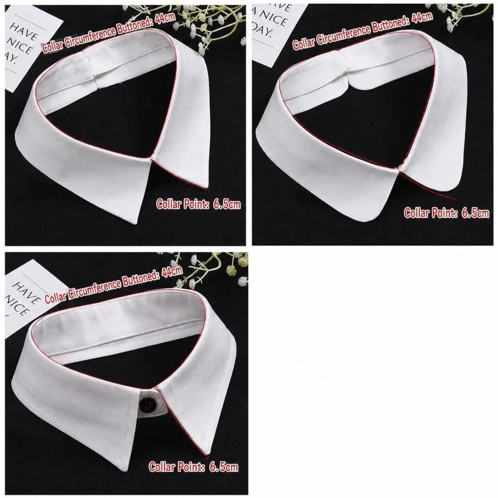 Elegant White Black False Wrist Cuffs Detachable Polyester False Collars Costume Accessory Black Button Shirt False Simple Cuffs
