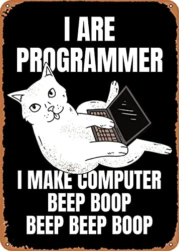 

I Programmer Beep Boop Vintage Look Metal Sign Art Prints Retro Gift 8x12 Inch