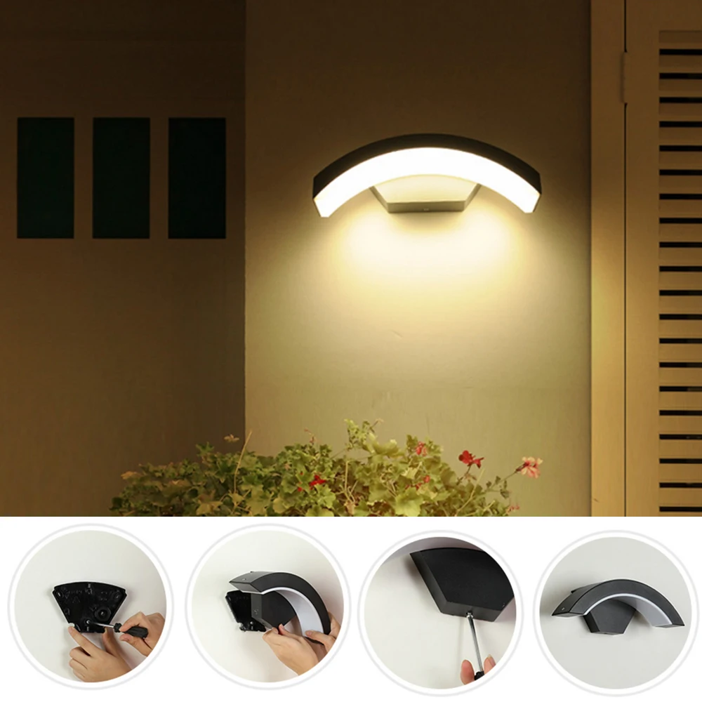 Imagem -06 - Luz de Parede Led com Sensor de Movimento Lâmpada de Varanda Indução Ip65 Corredor e Jardim Iluminação Exterior 18w ac 85265v