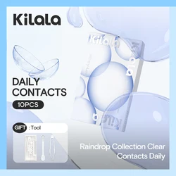 Kilala Daily Contact Lenses Premium Soft Contact Lenses One-Day Contact Lenses, Clear BC 8.7 mm, DIA 14.2 mm, Pack of 10