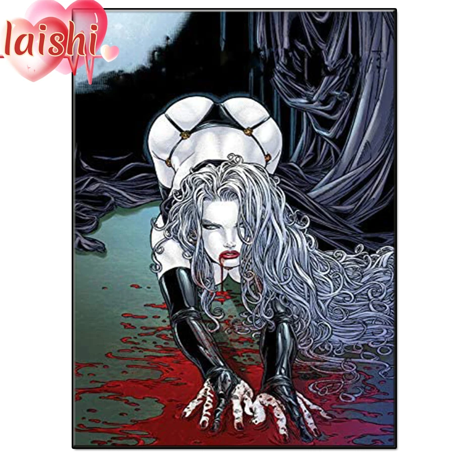 5D DIY Horror art Diamond Painting Full Square round Diamond Painting Embroidery Sale Rhinestones Pictures home decoration