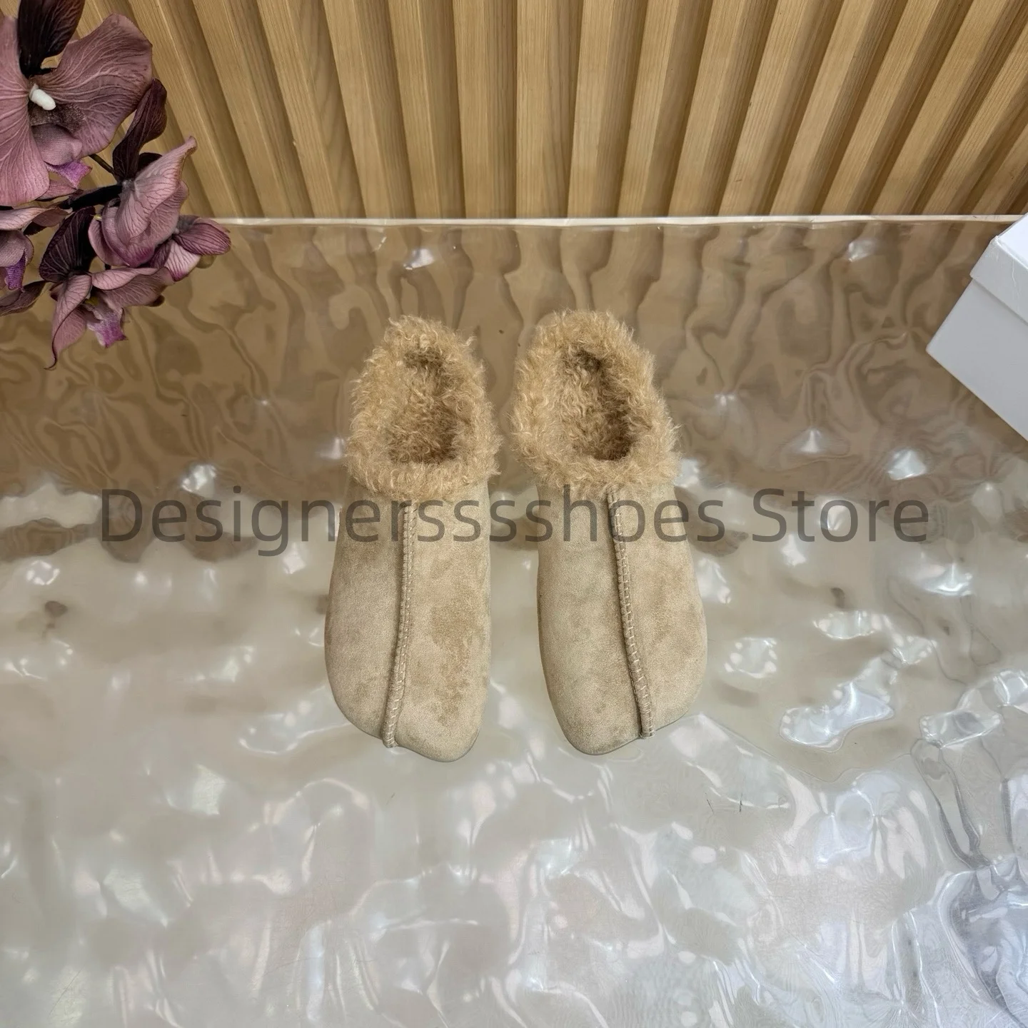 Autumn New Retro Mule Slippers Sheepskin Wool Split Toe Backless Loafer Women Shoes Size 35‑41
