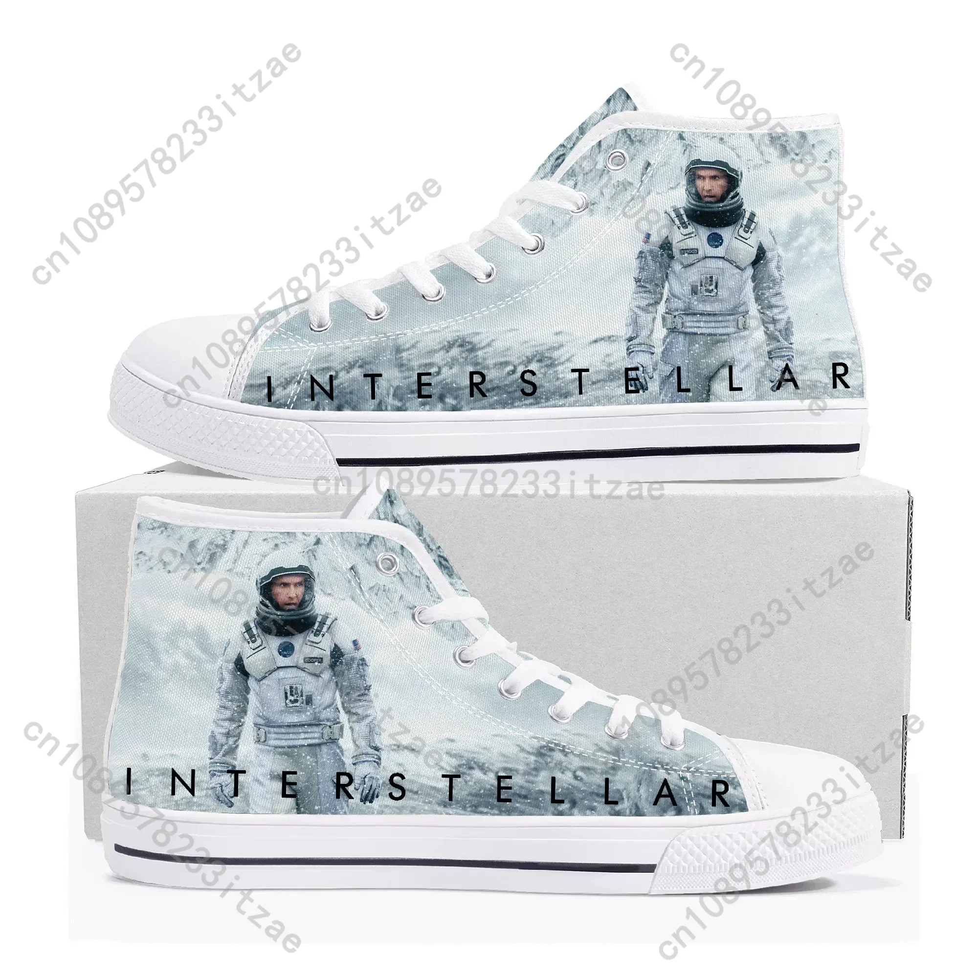 

Interstellar Science Fiction Film wormhole High Top Sneakers Mens Womens Teenager Canvas Sneaker Casual Custom Made Shoes