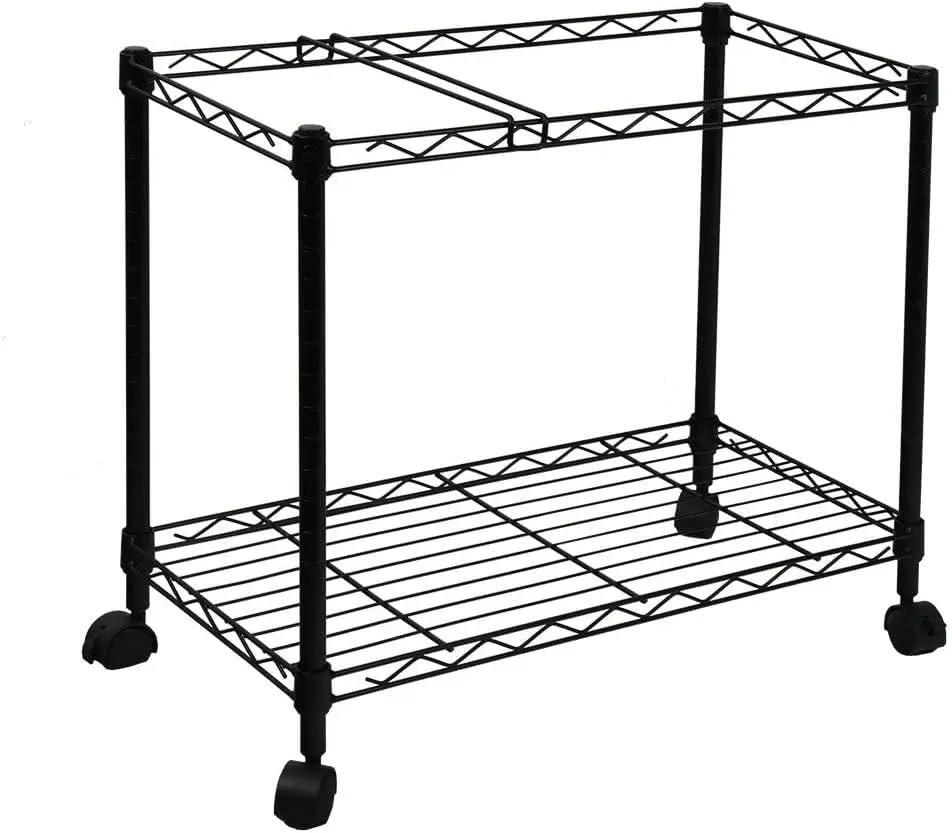 

Oceanstar Portable 1-Tier Metal Rolling File Cart, Black,24 in