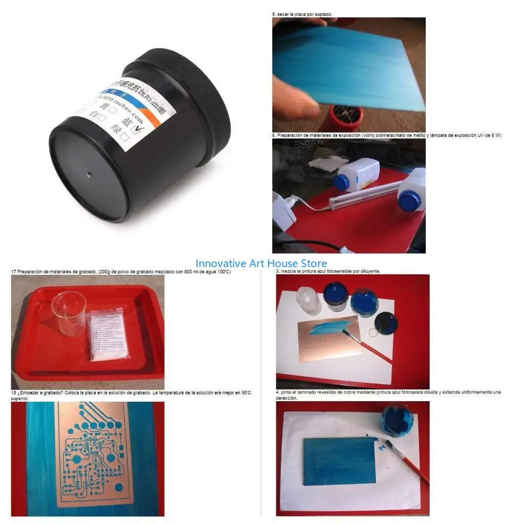E1PC Photoresist Anti-etching Blue Paint 100g for Metal Anti-etching Durable