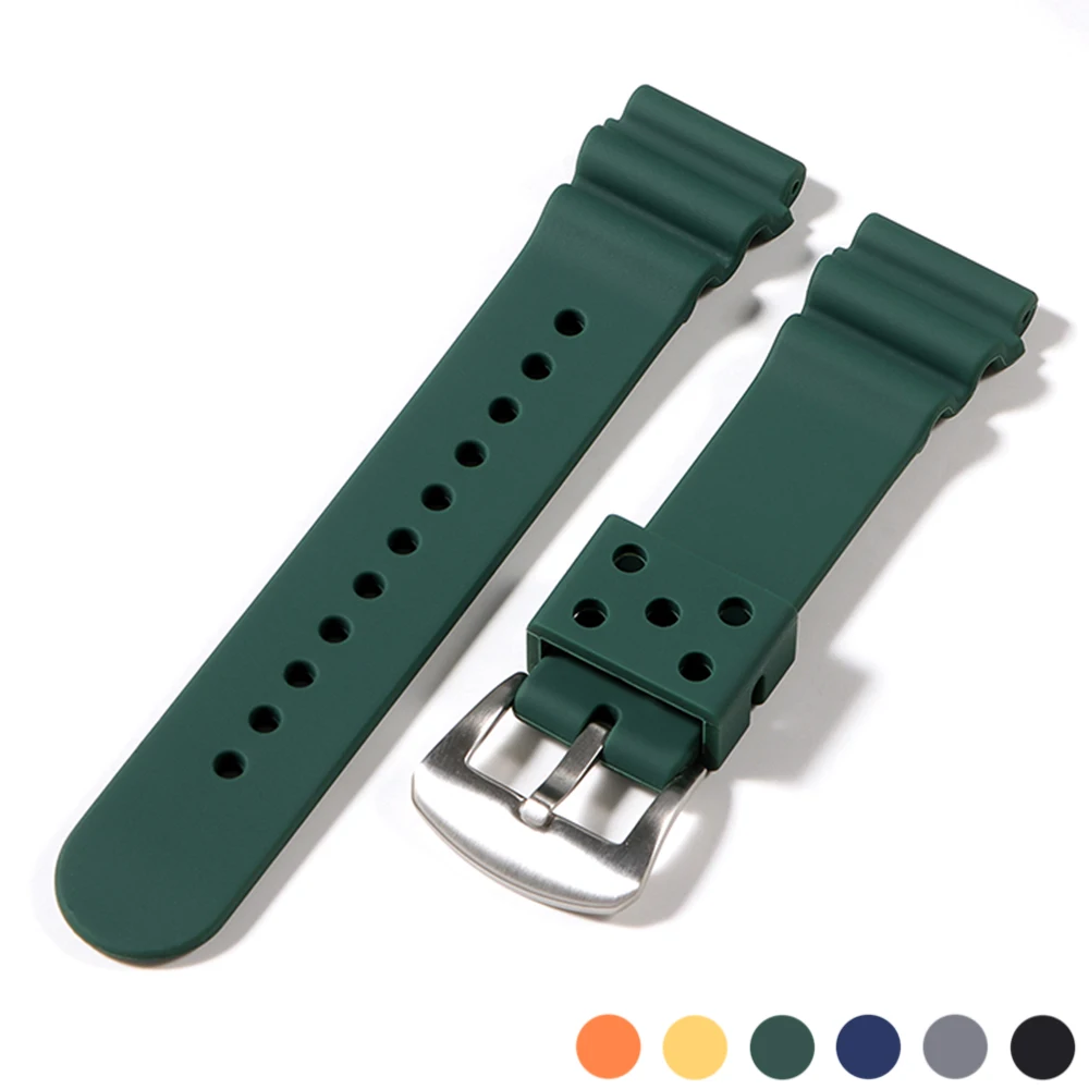 Weiches Silikon-Uhrenarmband, 20 mm, 22 mm, für Herren und Damen, Gummi-Uhrenarmbänder für Seiko SKX007, SKX009, hochwertiges, wasserdichtes Sportarmband