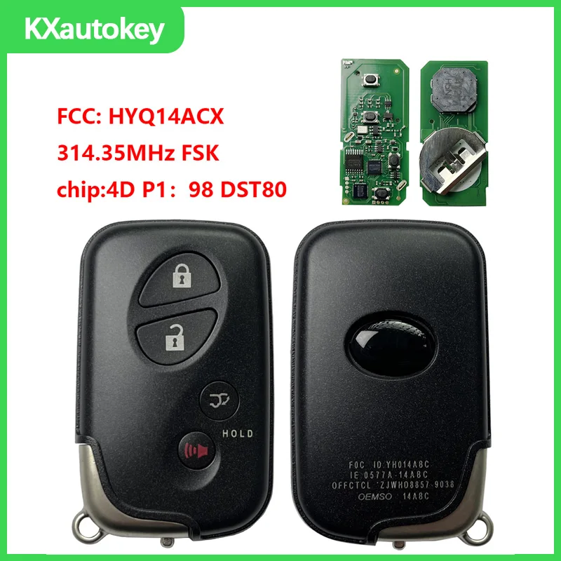 

KXK052001 For Lexus 2010-2015 RX350 RX450 FCCID-HYQ14ACX Durable Aftermarket Full Set Smart Key With Battery For Lexus