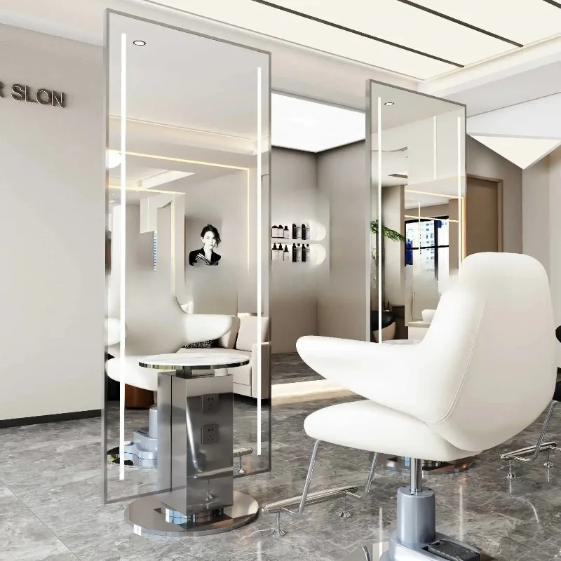 JZ-8  Barber Shop Mirror Table Single and Double-sided Stainless Steel Barber Shop Mirror Hair Salon Special