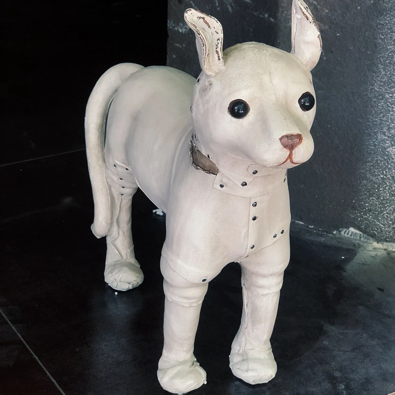 

Смола игрушечная собака моделирование украшения сцена реквизит белая имитация Маппет