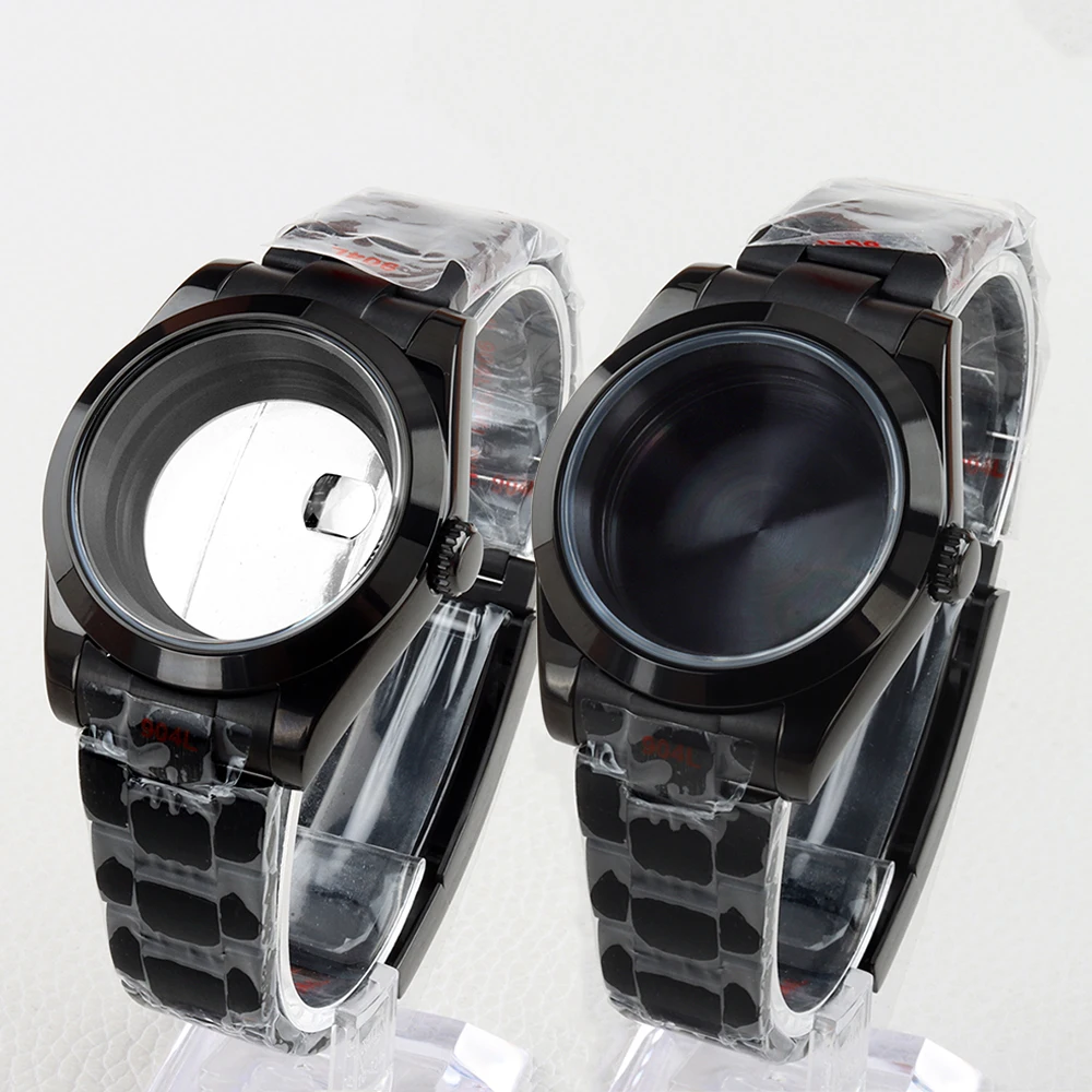 

Black 36/39mm Watch Case 20mm Oyster Brushed Strap Solid 316L Stainless Steel for Datejust NH35 NH36 Movement 28.5mm Dial