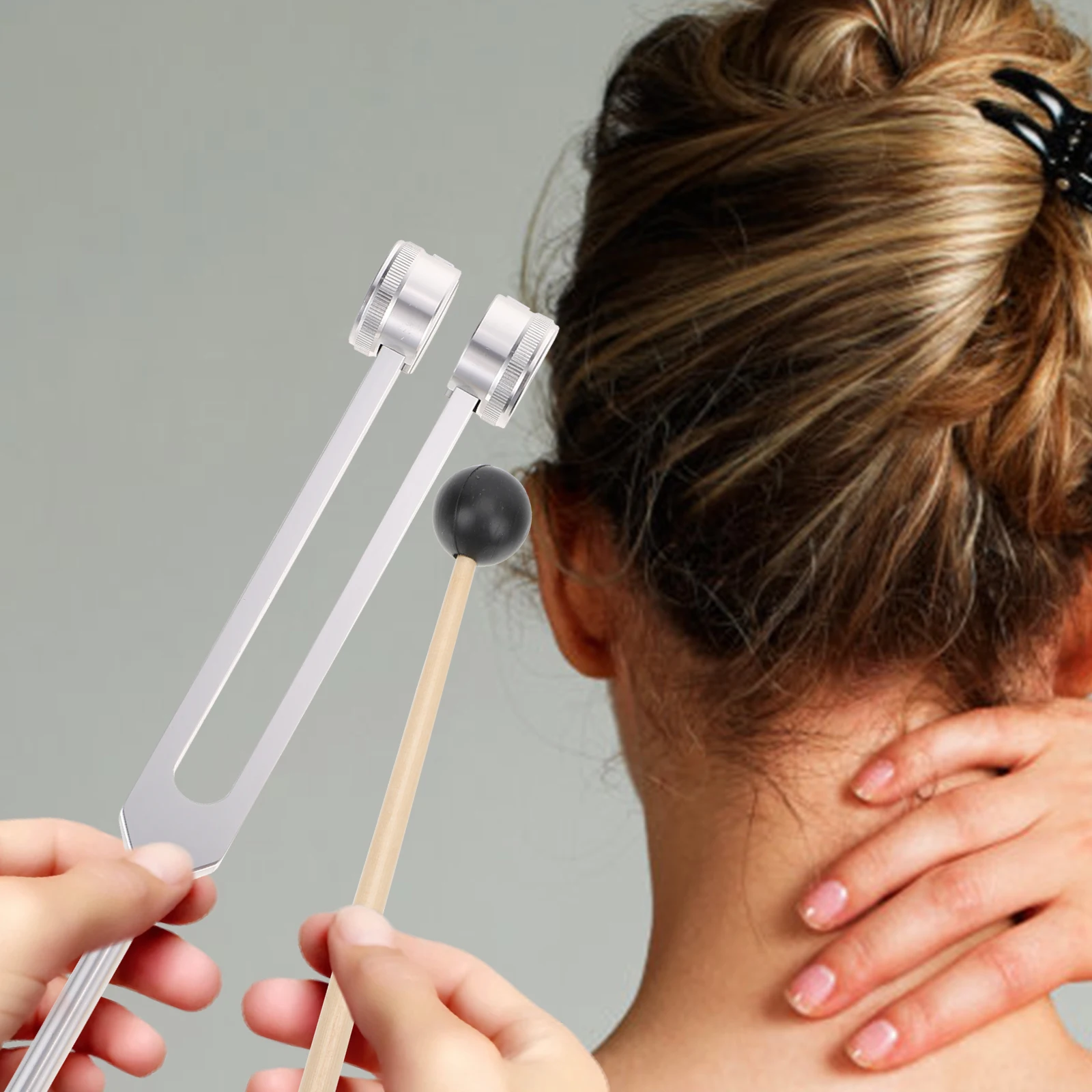 

Aluminum Alloy Clinical Tuning Fork 128Hz Low Frequency Ear Cleaning Tool Multi use Sound Therapy Fork Nerve Sensory