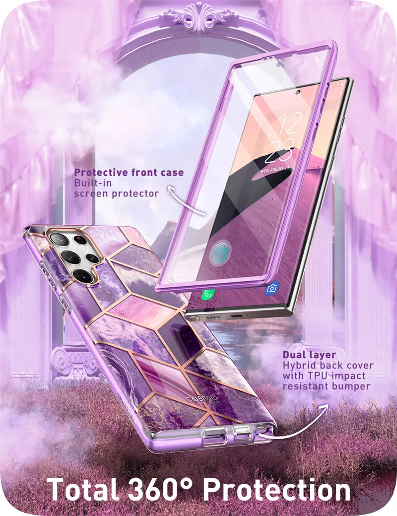 For Samsung Galaxy S23 Ultra Case 6.8“ (2023 Release) I-BLASON Cosmo Slim Stylish Protective Case with Built-in Screen Protector