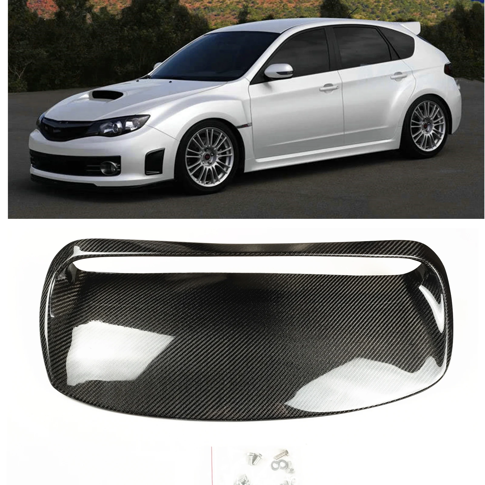 

Front Engine Hood Cover Scoop For Subaru Impreza WRX STi 10th 2008-2014 Real Carbon Fiber Bonnet Intake Duct Air Outlet Vent Kit