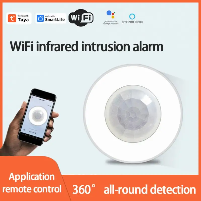 Bewegingssensor Alarm Afstandsbediening Tuya Wifi Smart Home Slimme infrarooddetectiesensor Infrarood lichaamssensor