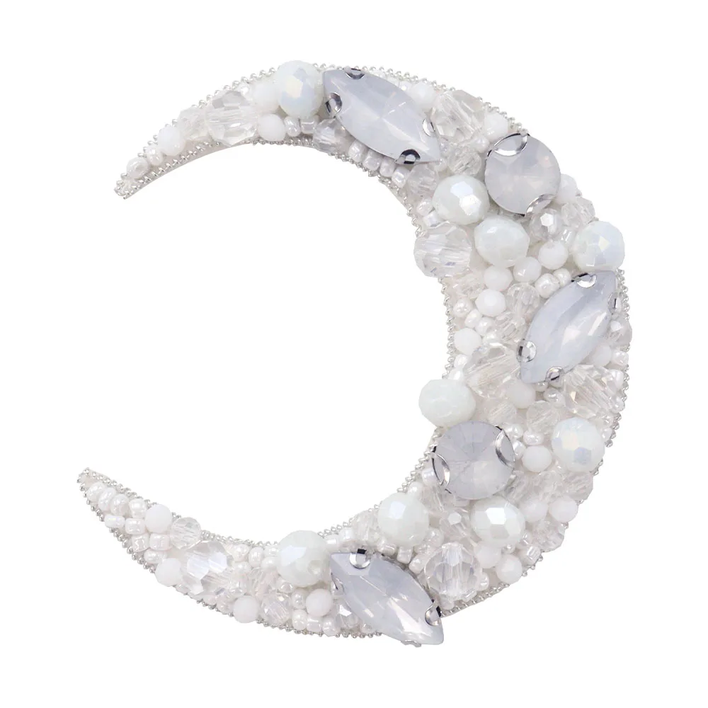 Beaded Snake Moon Star Cloud Finge Patches DIY Rhinestone Applique Repair for Clothes Dress Pants Jeans Hats Bag Embellishment