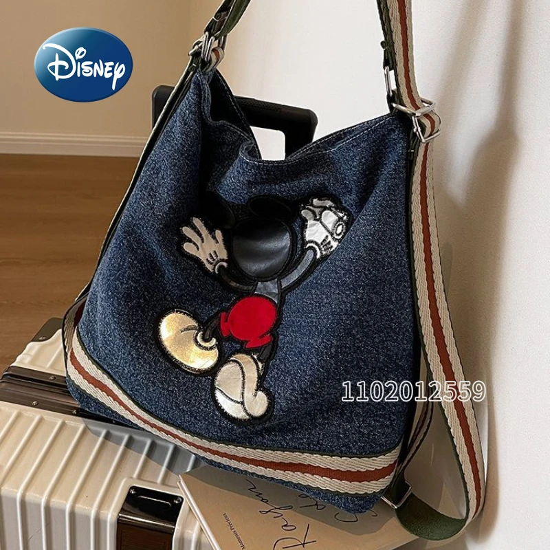 Disney-bolso de hombro de Mickey para mujer, bolso multifuncional de moda, bolso bonito de dibujos animados, gran capacidad, alta calidad