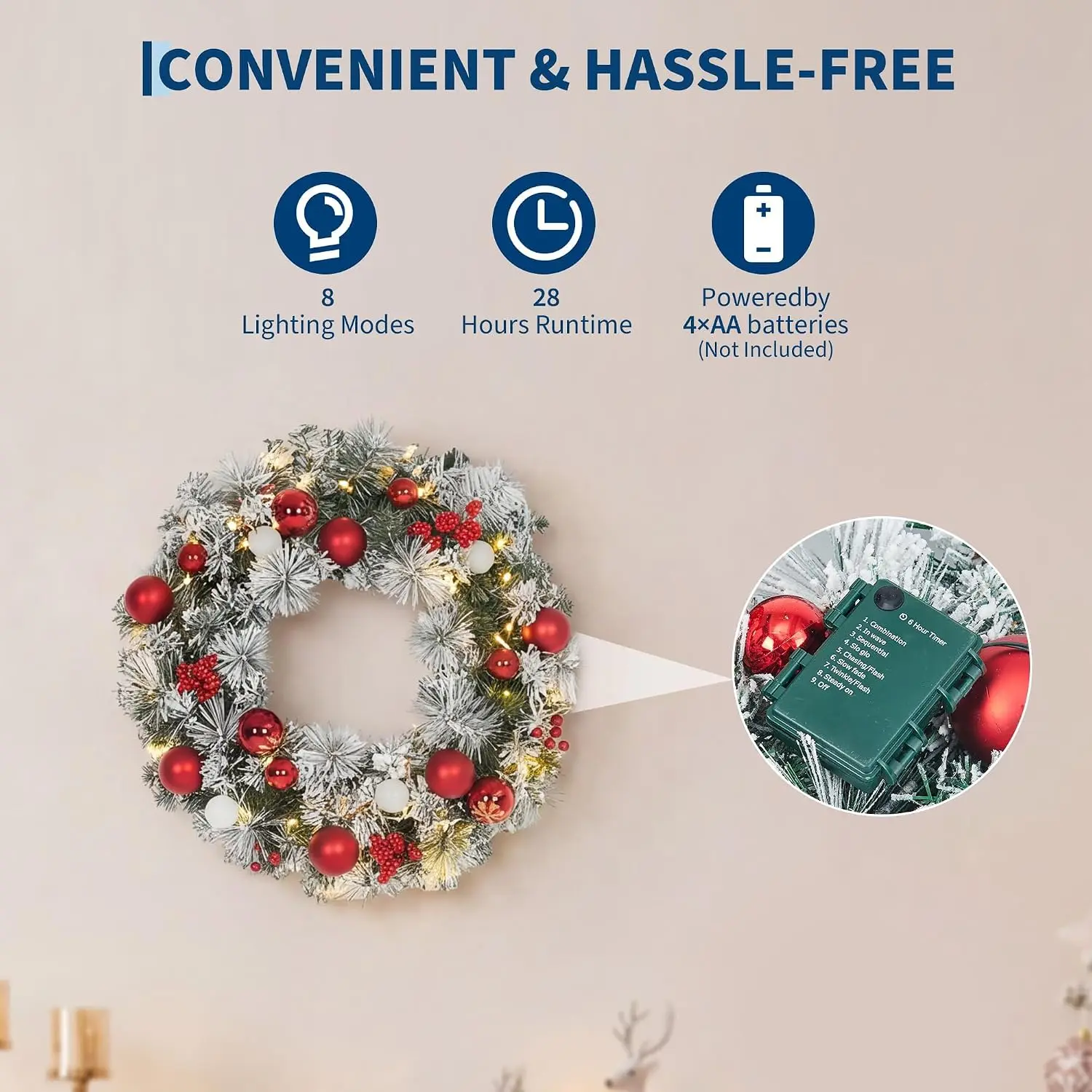 Pre-Lit Christmas Wreath 4
