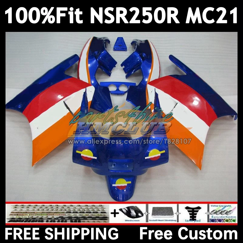 Injection For HONDA NSR 250 MC21 PGM3 NSR250R 90 91 92 93 94No.27 NSR250 R RR NSR 250R 1990 1991 1992 1993 repsol blue Fairing