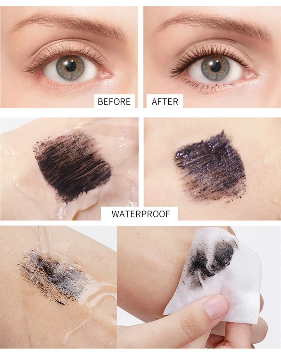 Vegan Lengthening Volumizing Mascara Private Label Thick Smudge Proof Eye Makeup Mascara Custom Logo Wholesale