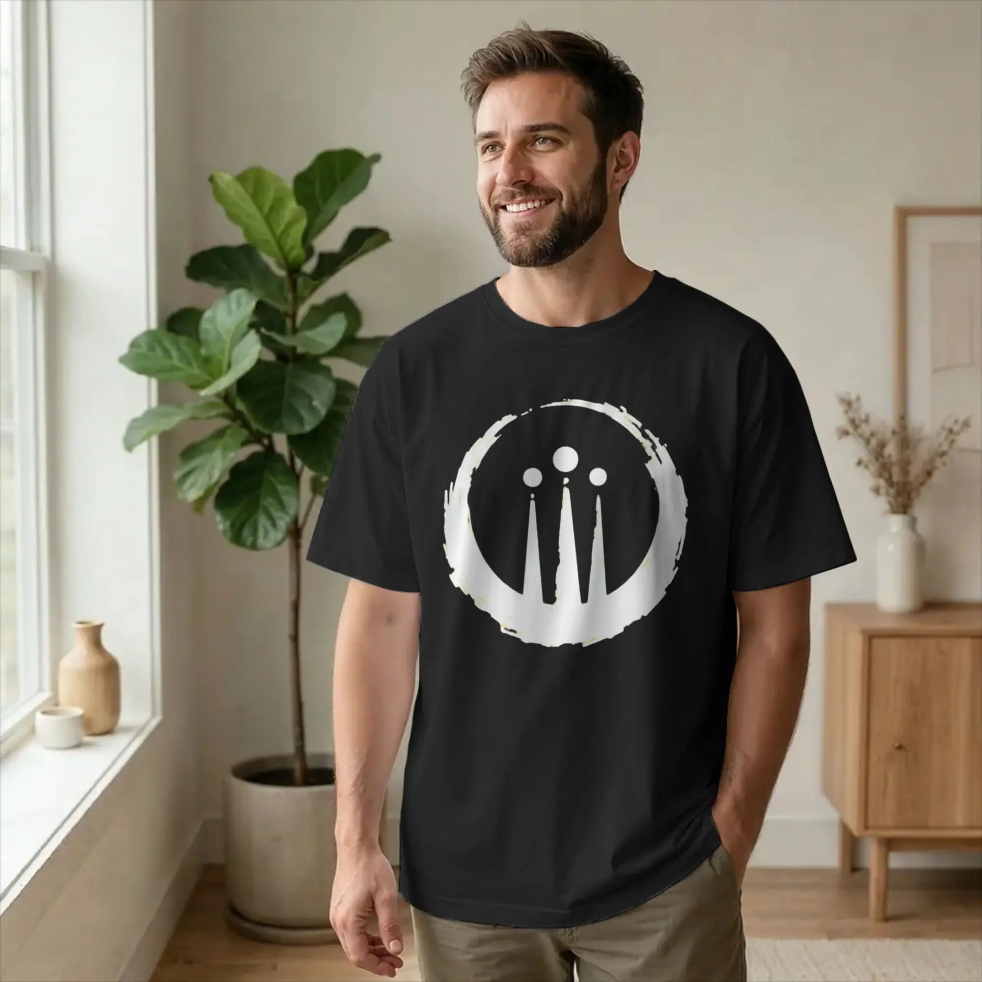 Funny Awen Symbol Druid Celtic T-Shirts Men O Neck Cotton T Shirts Rune of Creativity Short Sleeve Tees Graphic merchandise