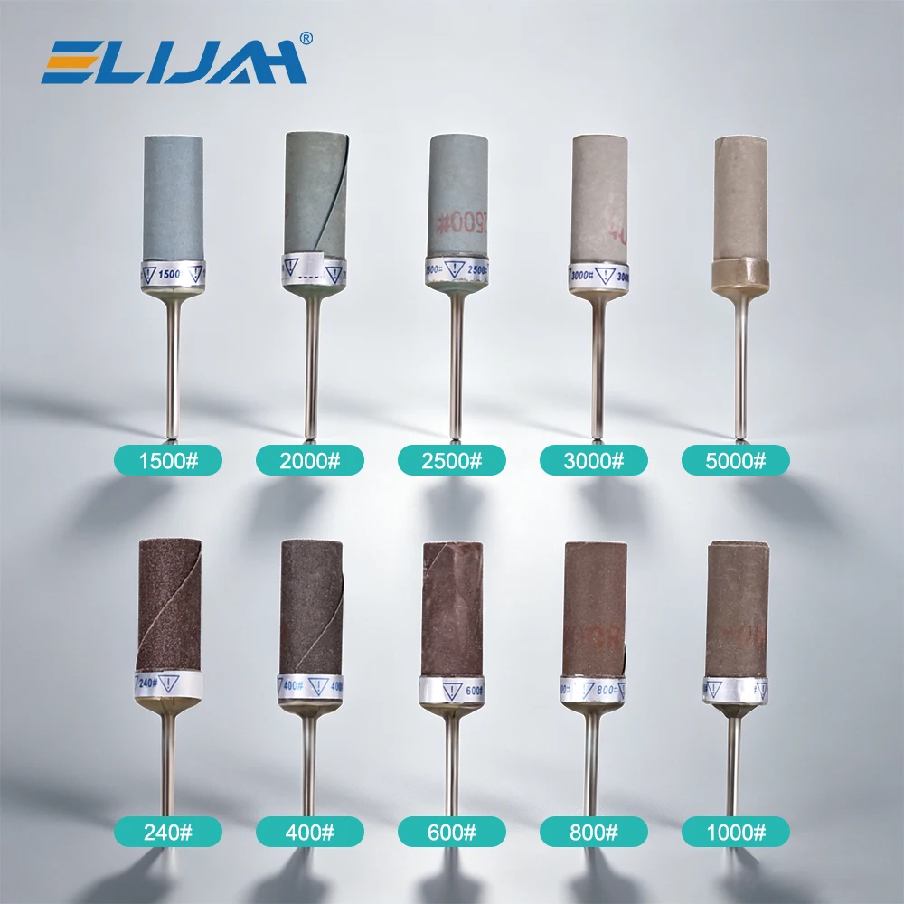 ELIJAH Cylinder Sandpaper Rod Sanding Belt Sandpaper Grinding Polishing Wheel Electric Drill Accessories with 2.35mm Mandrel