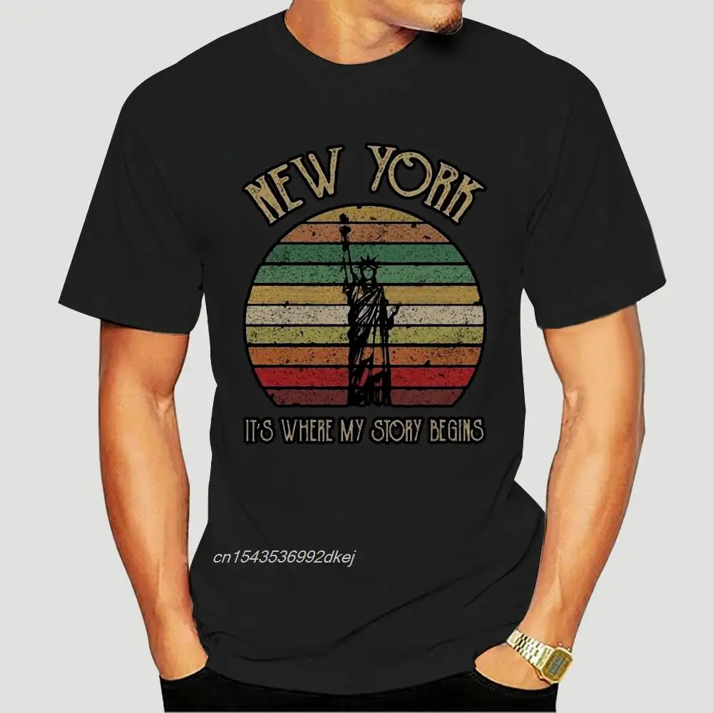 

Statue Of Liberty New York ItWhere My Story Begins Men Black T Shirt S 4Xl 2696AF