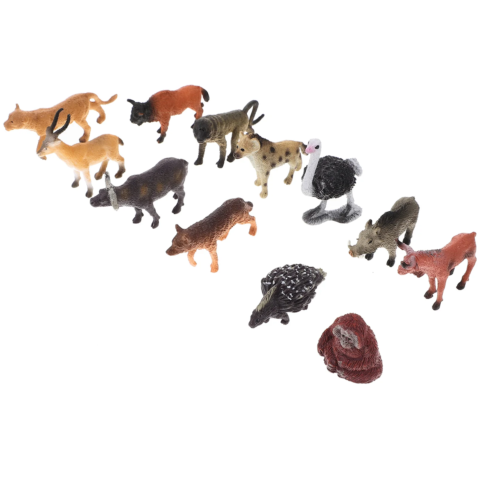 

12 Pcs Flowerpot Animals Figurines Simulated African Model Set Mini Decorations Miniature Forest Models Child