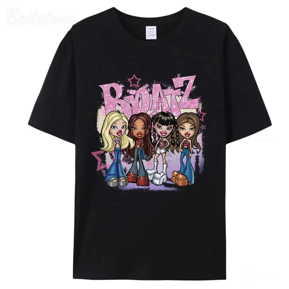

man clothes Y2k T Shirt Women Cartoon Print Harajuku Pink Tops Summer Girls Fashion Unisex Breathable harajuku COTTON vintage