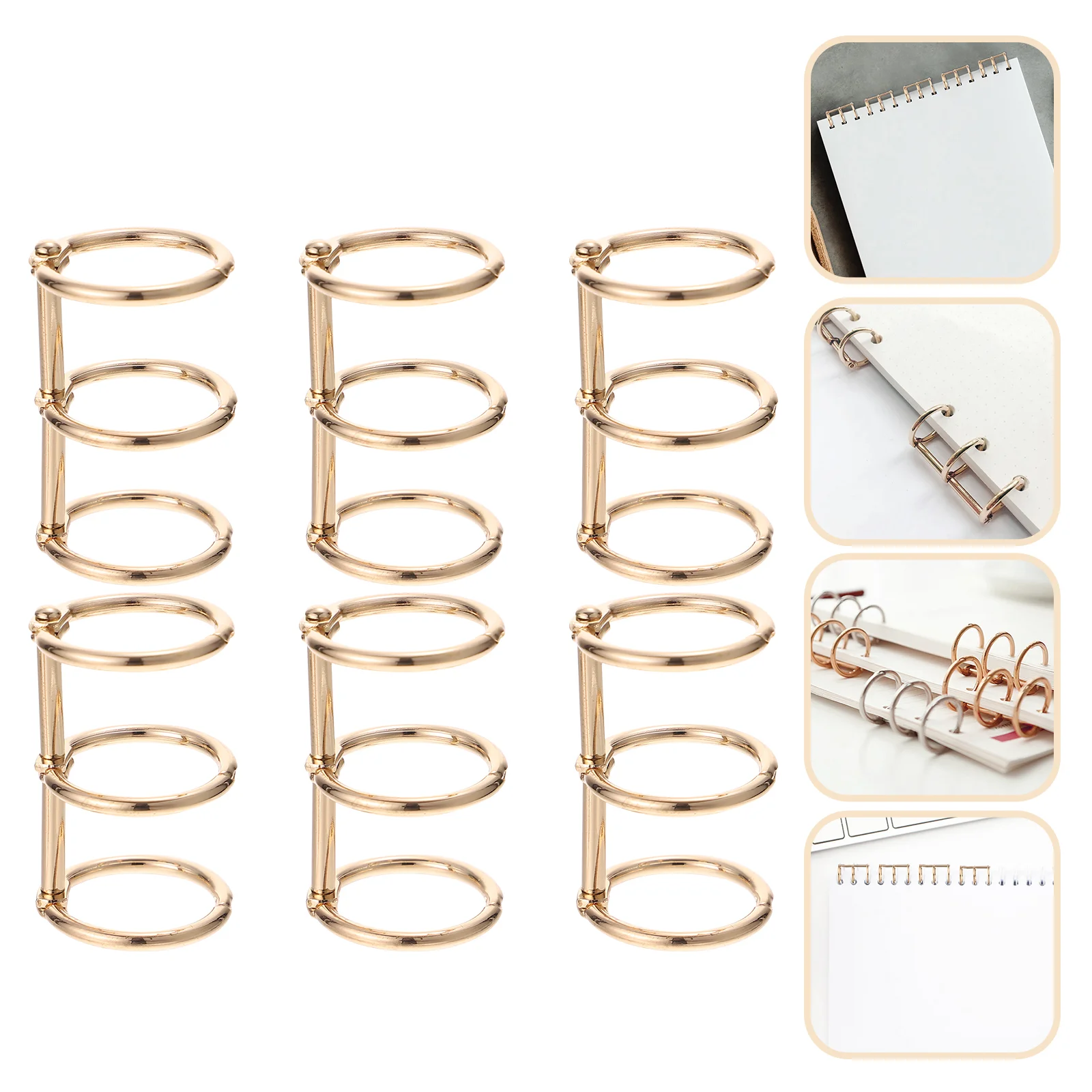 

6 Pcs Folder Ring Scrapbook Binder Rings Clip Convenient Circles Clamp Portable Alloy Paper Accessories Office Notepad