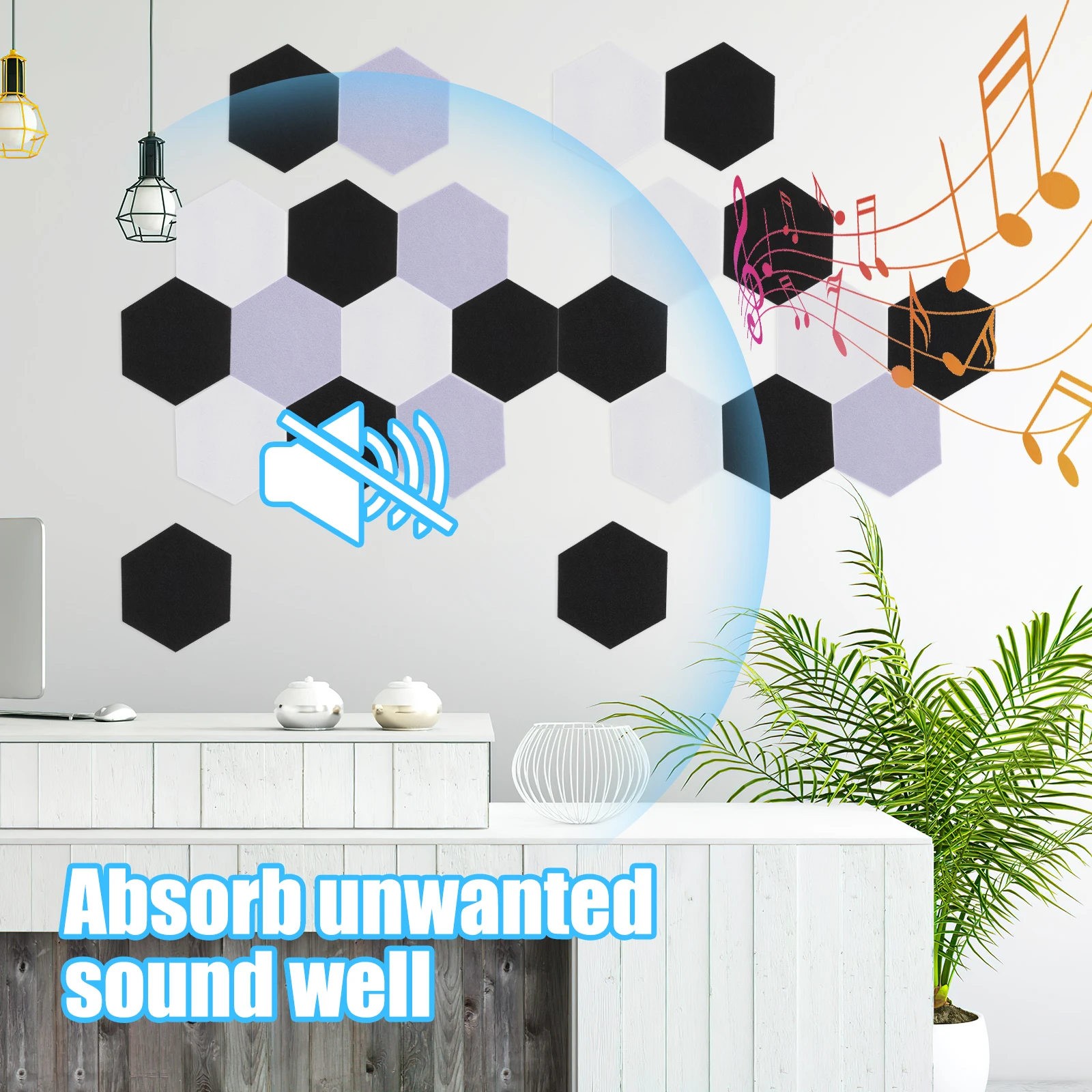 

12 Pcs Sound Absorbing Panels Premium Felt Flame Retardant No Odor Safe Touch Hook Loop Wall Ceilings Insulation KTV Studio